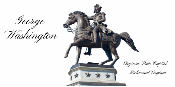 STATUE OF GEORGE WASHINGTON ON HORSE IN VIRGINIA