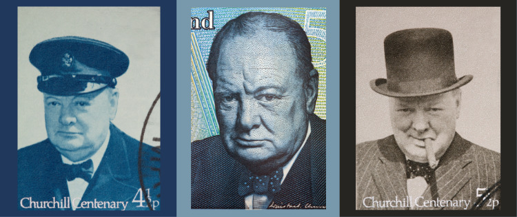 3 images of Winston Churchill