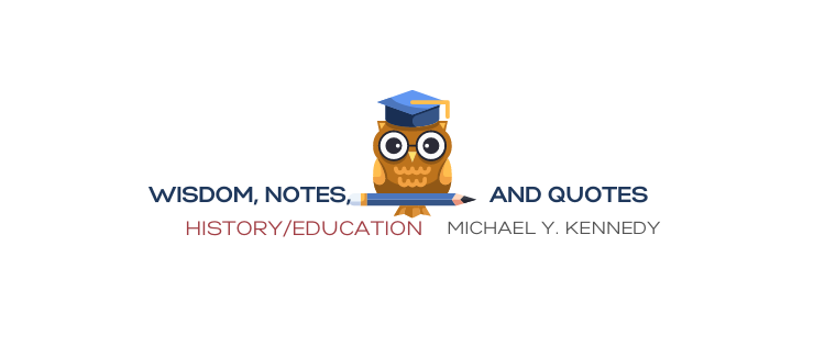Wisdom, notes, and quotes title with cartoon owl and books